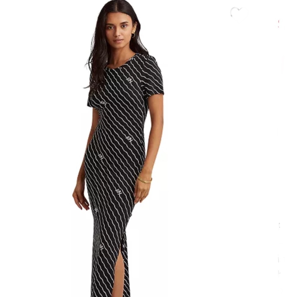LAUREN RALPH LAUREN Wave-Stripe T-Shirt Dress